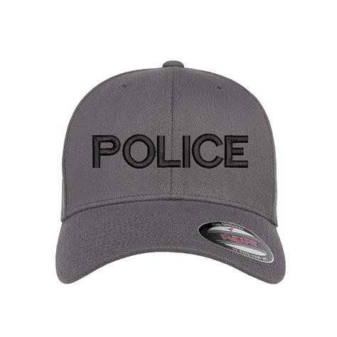 Police Embroidered Flexfit Hat Etsy