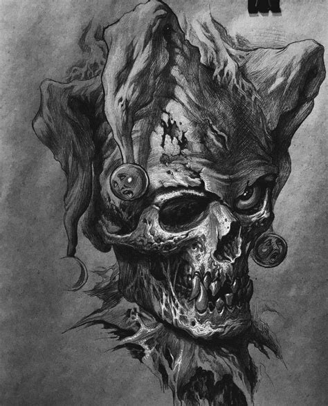 Pin by Weißer Hai on CLOWN Skull sketch Skull art drawing Scary tattoos