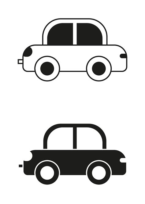 Black And White Toy Car Icon Flat Design Vector 14468434 Vector Art at ...