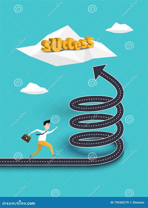 Creative Concept Of Career Growth Or Path To Success On The Spiral Road