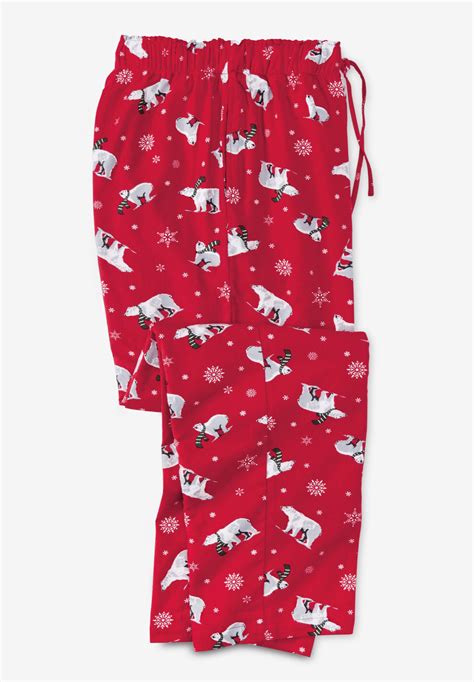 Holiday Print Flannel Pajama Pants Big And Tall Underwear And Sleepwear