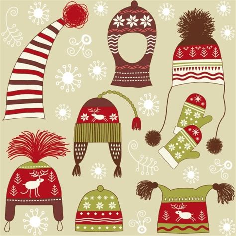 Winter hats gloves 01 vector Free vector in Encapsulated PostScript eps ...