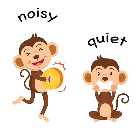 Premium Vector Opposite Words Noisy And Quiet