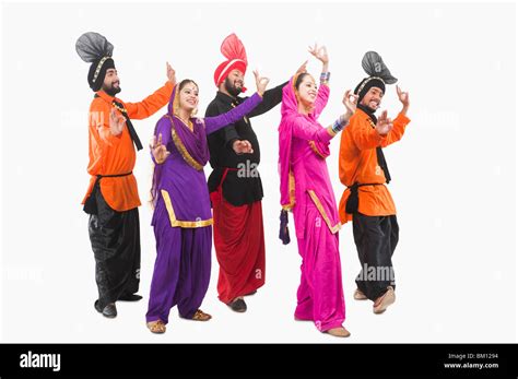 Bhangra The Traditional Folk Dance From Punjab In North India Stock