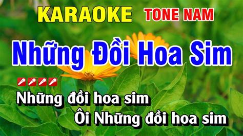 Nh Ng I Hoa Sim Karaoke Tone Nam Nh C S Ng Ho Ng Lu N Youtube