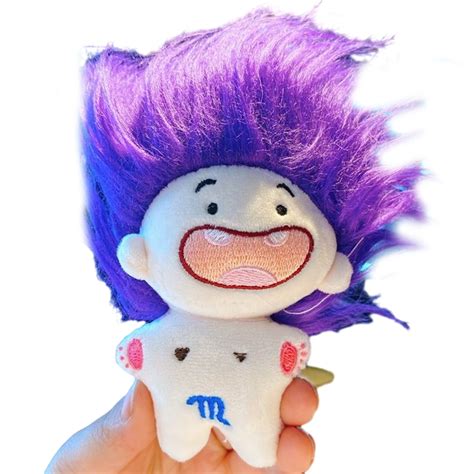 BAELLERT 15cm Stuffed Naked Doll Colorful Mess Hair Deciduous Teeth 12 Constellation Plushies