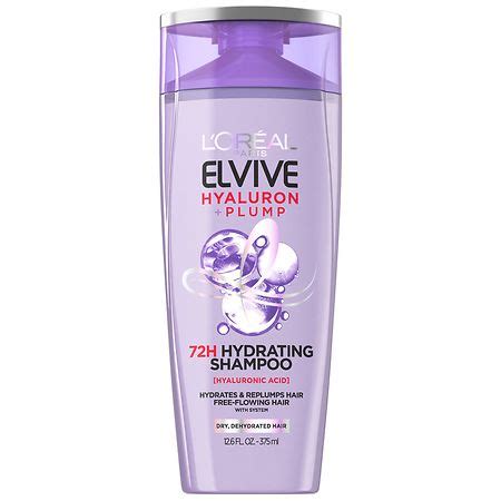 L'Oreal Paris Elvive Hyaluron Plump 72H Hydrating Shampoo, Paraben-Free ...