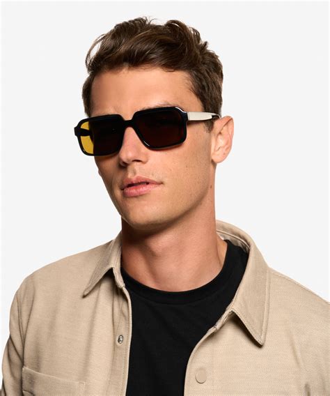 Kauri Square Shiny Black Frame Sunglasses For Men Eyebuydirect