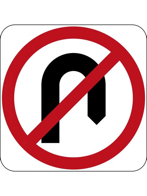 No U Turn Sign Regulatory Buy Now Discount Safety Signs Australia