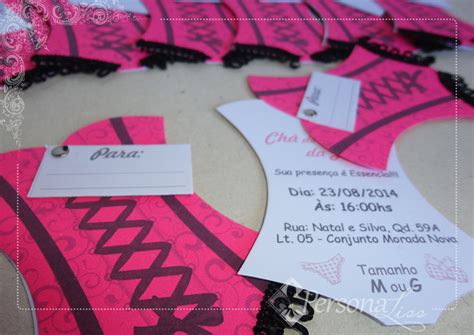 Convite Corpete Chá de Lingerie Pink Elo7 Produtos Especiais