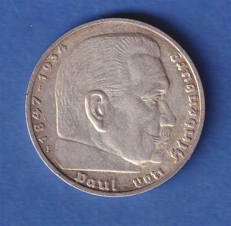 Deutsches Reich Silberm Nze Reichsmark Paul V Hindenburg Mit Hk