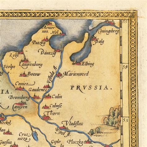 Ancient map of Germany 1573 very rare fine reproduction | Etsy