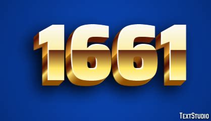 1661 Text Effect and Logo Design Number