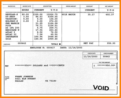 Ups Pay Stub Template