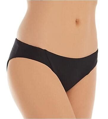 Becca Women S Fine Line Ribbed Bikini Bottoms Black Size Medium