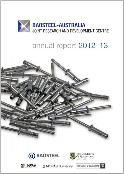 Annual Reports - BAOSTEEL Australia - The University of Queensland, Australia