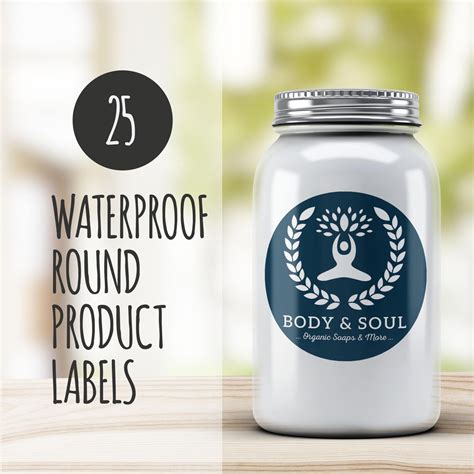 25 Round Custom Waterproof Product Labels - Etsy