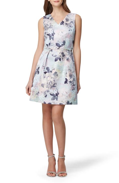 Tahari Sleeveless Floral Jacquard Fit And Flare Dress Nordstrom