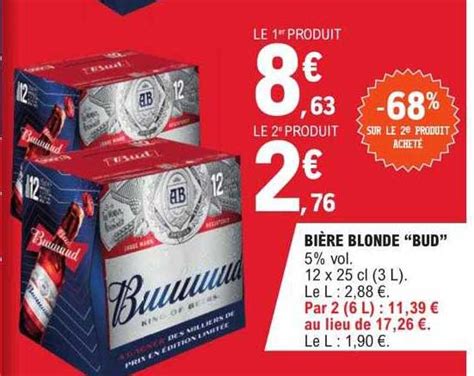 Promo Bi Re Blonde Bud Chez E Leclerc Icatalogue Fr