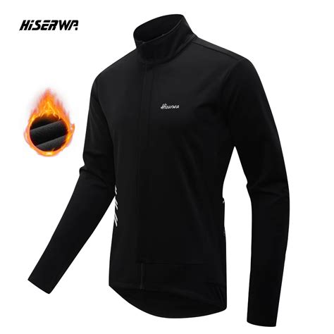 Hiserwa Men Cycling Jacket Winter Thermal Bicycle Windbreaker Classic