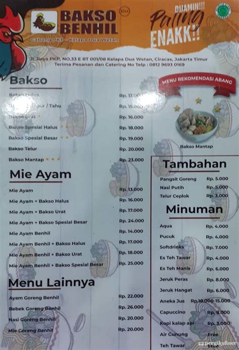 Selalu Diperbarui Menu Bakso Benhil Ciracas