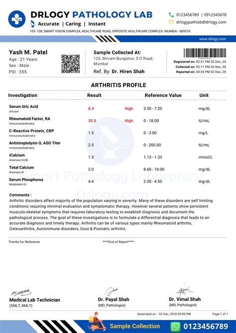 Arthritis Profile Test: Price, Purpsoe, Normal Range & Result | Drlogy