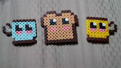 Toast And Tea Cups Hama Beads Perler Bead Art Hama Beads Bead Art