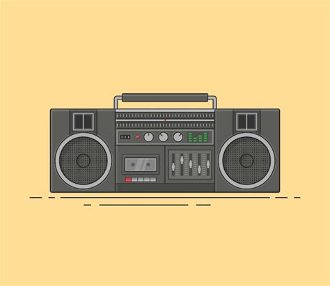 Premium Vector Minimalist Retro Boombox Tape Recorder Cassette Player