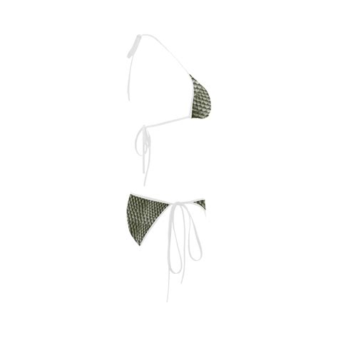 Green Snake Skin Custom Bikini Swimsuit ID D906331