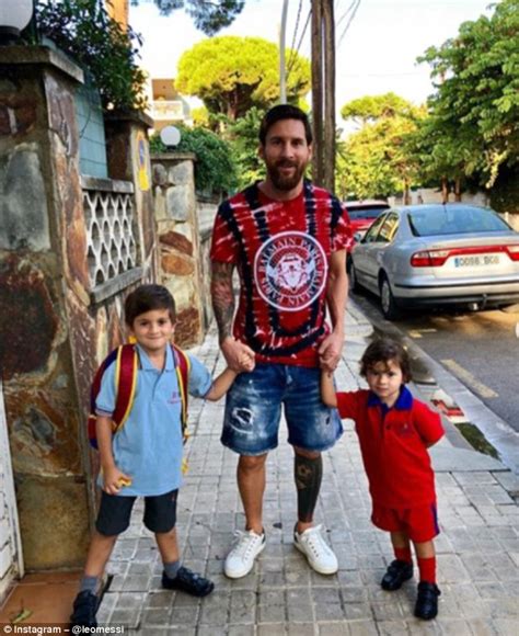 Lionel Messi Takes Children To School As Barcelona Star Enjoys Time Off