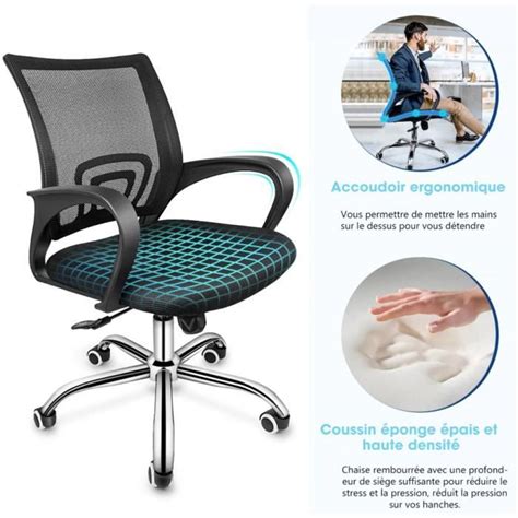 Iztoss Chaise De Bureau Ergonomique Fauteuil De Bureau Noir Avec