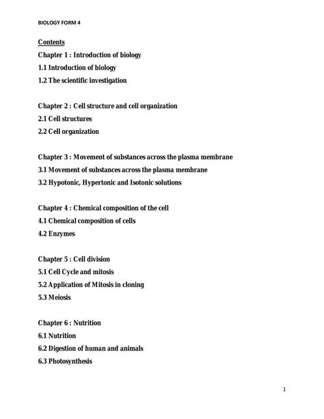 Biology Form 4 Full Notes Biology Form 4 Spm Thinkswap