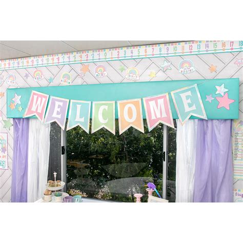 Pastel Pop Pennants Welcome Bulletin Board Set Hot Sex Picture