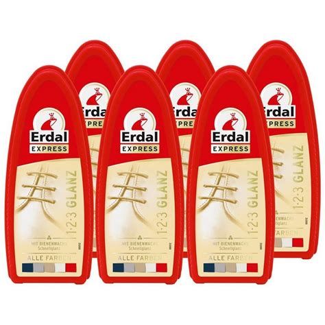 Erdal 6x Erdal Express 1-2-3 Glanz Farblos - Schwamm - mit Bienenwachs ...
