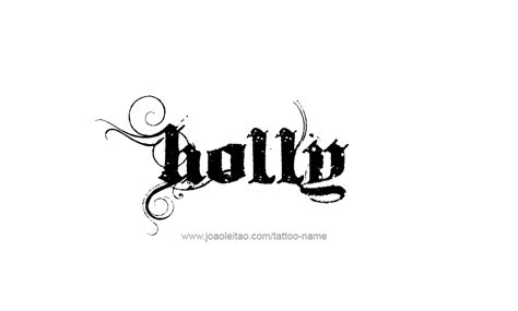 Holly Name Tattoo Designs