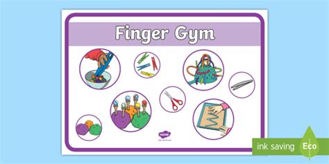 👉 Finger Gym Area Display Poster Teacher Made