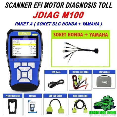 READY SCANNER DETEKSI KERUSAKAN MOTOR JDiag M100 Kesalahan OBDII ECU CO