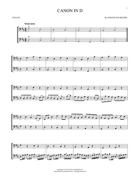 Johann Pachelbel Canon In D Sheet Music