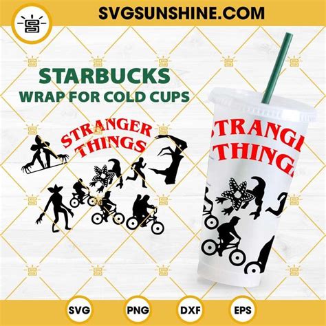 Stranger Things Starbucks Cup Svg Stranger Things Full Wrap Svg