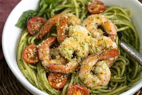 Pesto Shrimp Pasta Recipe Food Is Four Letter Word