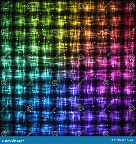 Rainbow Checkered Pattern With Light Effect Stock Vector