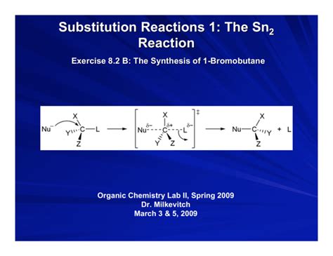 Substitution Reactions The Sn Reaction