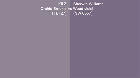 Kilz Orchid Smoke Tb 27 Vs Sherwin Williams Wood Violet Sw 6557