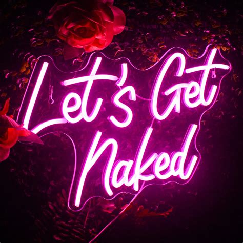 Let S Get Naked Neon Light Sign Bathroom LED Lamp Shower Man Cave Luminous Sign Room Party Event