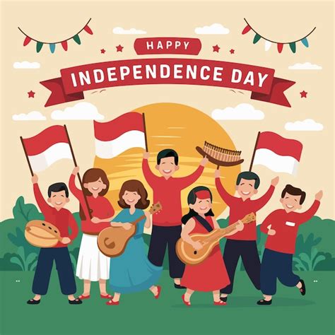 Premium Vector | Indonesia Independence Day flat vector illustration