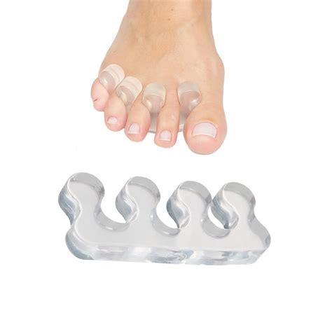 2 Pairs Gel Toe Separator Toe Stretcher Divider Spacer Suitable For