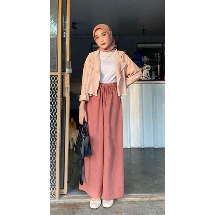 Jual One Set Cardigan And Kulot Crinkle Shopee Indonesia