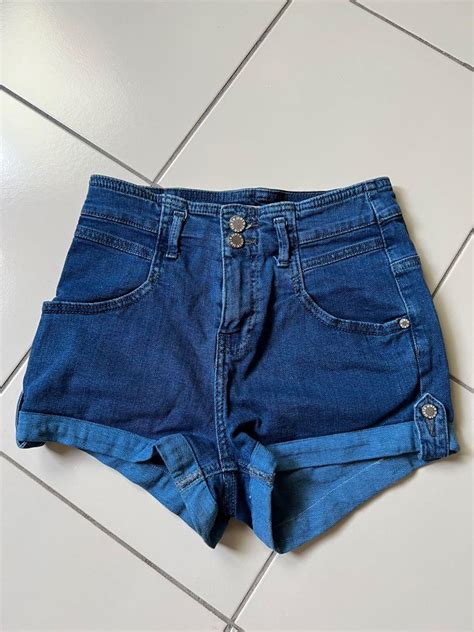 Topshop Moto High Waist Denim Shorts Womens Fashion Bottoms Shorts On Carousell