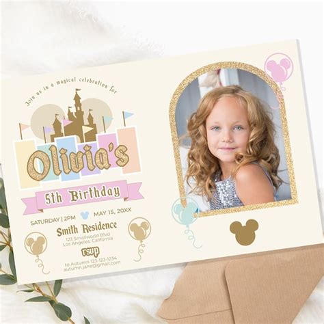 Disneyland Invitation Birthday Etsy