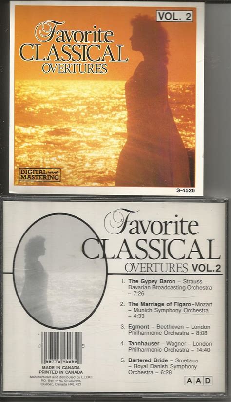 Favorite Classical Overtures Vol 2 Music